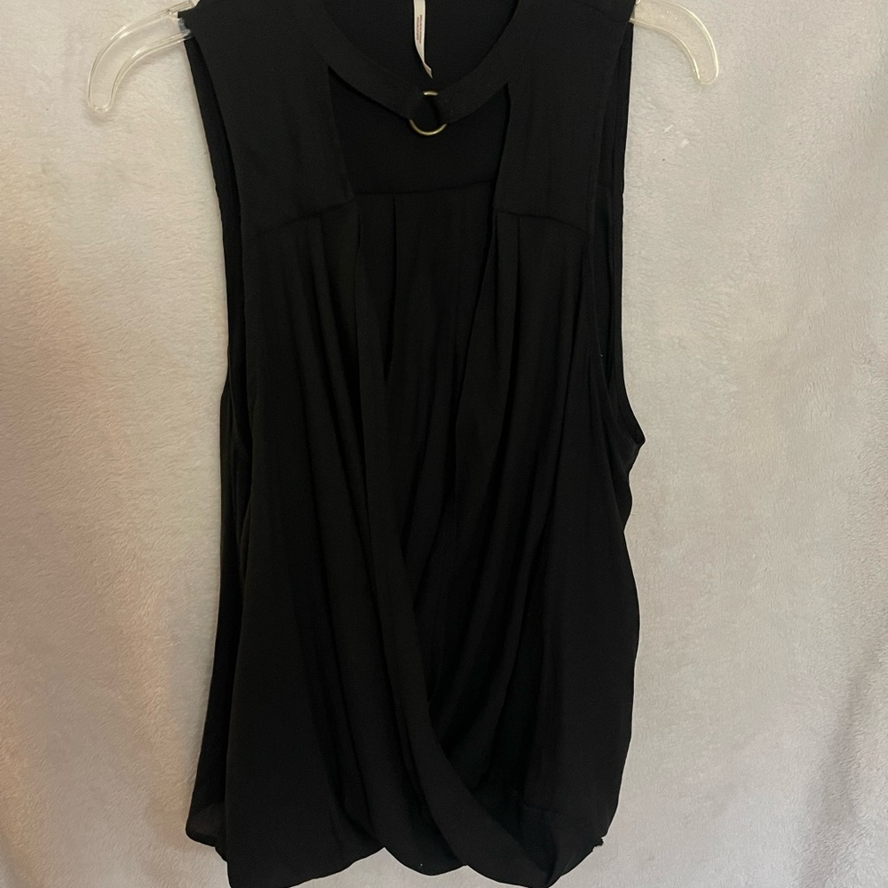 Free People Black Sleeveless Blouse